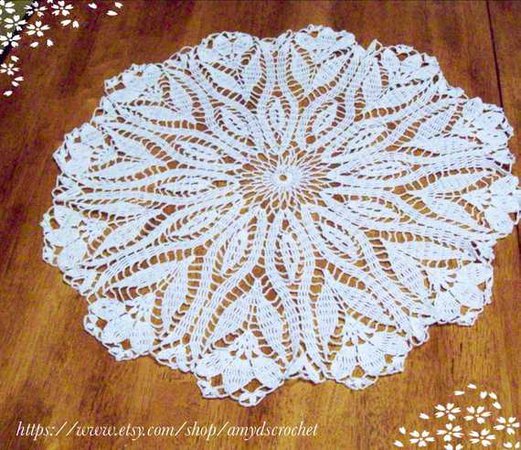 Lace Round Tablecloth Floral Design 100 Percent Cotton
