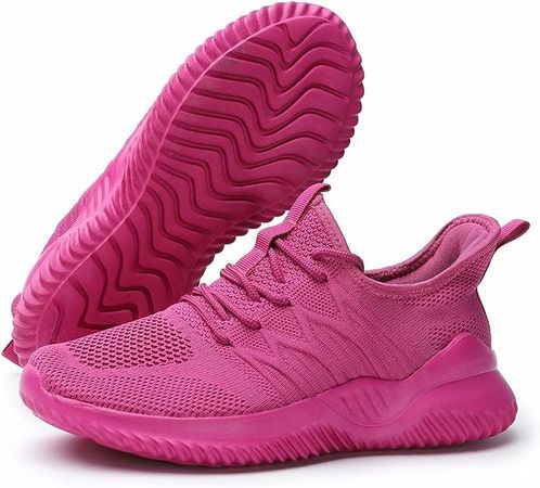 Amazon.com | Women's Grils Running Shoes Tennis Walking Sneakers Work Casual Comfor Lightweight Breathable Clothes Trainers Red | Walking