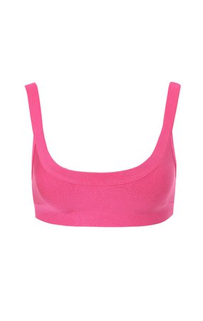 Clothing : Tops : 'Elle' Hot Pink Cropped Top