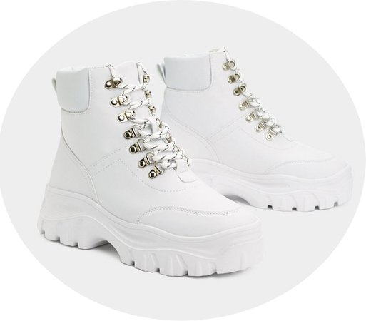 white hiker boots