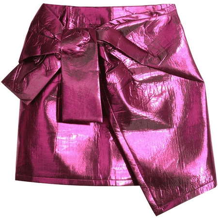 metallic pink skirt