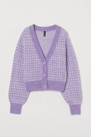 checked Cardigan - Light purple - Ladies | H&M US
