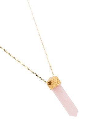 Anni Lu 18kt gold-plated La Spirit Rose Quartz Necklace - Farfetch