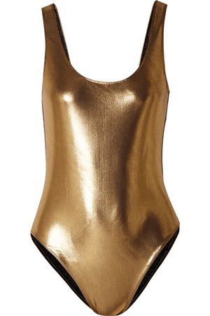Marie France Van Damme | Metallic swimsuit | NET-A-PORTER.COM