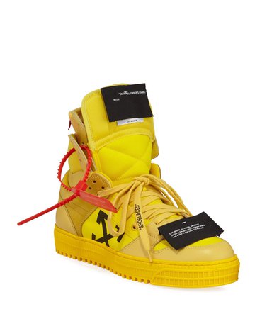 Off-White Off Court High-Top Leather Sneakers