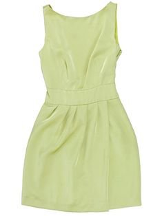 Moschino Green Yellow Cheap and Chic Chartreuse Sleeveless with Bow Above Knee Cocktail Dress
