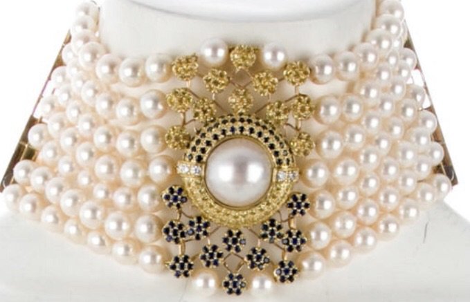 choker necklace 18k pearl/$30000