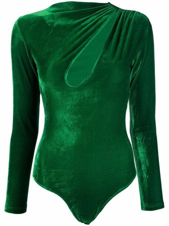 Alchemy x Lia Aram Asymmetric Cutout Velvet Bodysuit - Farfetch