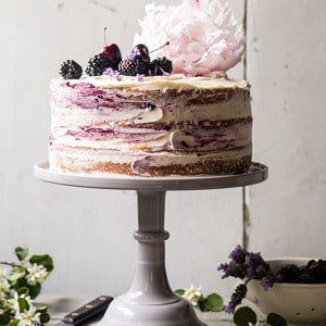 Blackberry Lavender Naked Cake with White Chocolate Buttercream. - Half Baked Harvest - MasterCook