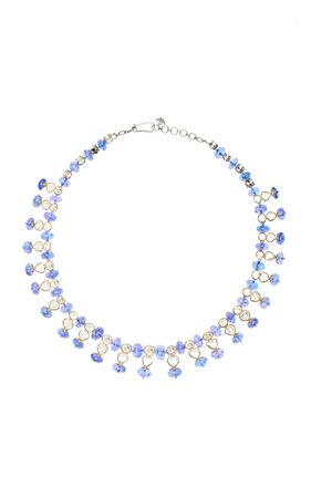 18k White Gold, Tanzanite And Diamond Necklace By Amrapali | Moda Operandi