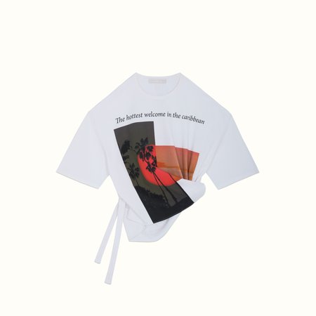 Printed knotted T-shirt | FENTY