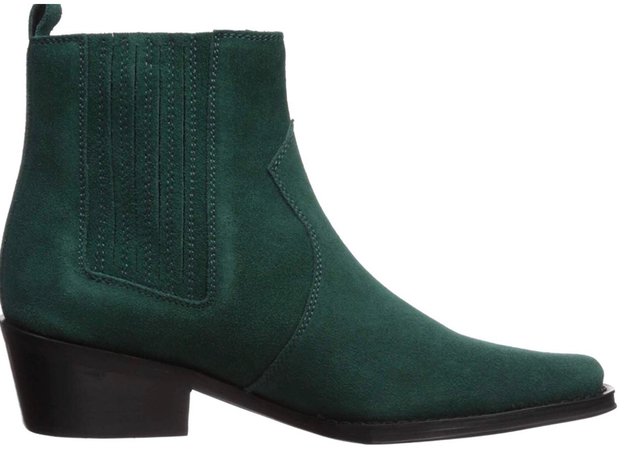 green suede ankle boots