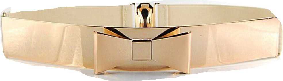 Gold Metal Bow Elastic Belt