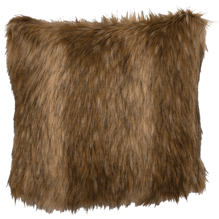 brown faux fur pillow