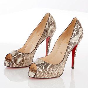 Christian Louboutin pumps with open toe in snake leather