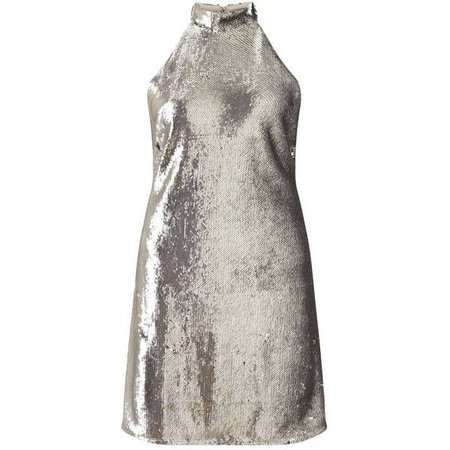 Pinterest Miss Selfridge Sequin Silver Halter Dress