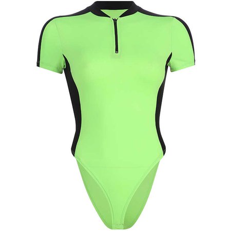 HEYounGIRL Short Sleeve Neon Green Bodysuit Casual Skinny Harajuku Body Women Top Bodycon Short Jumpsuit Ladies Romper Summer - AliExpress