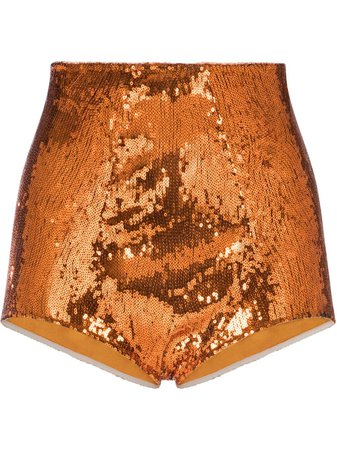 Dolce & Gabbana Orange Sequin Shorts - Farfetch