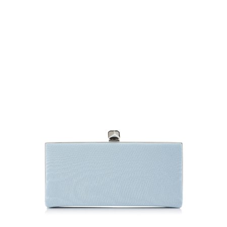 Something Blue Moire Fabric Clutch Bag with Cube Clasp | CELESTE/S | Cruise 19 | JIMMY CHOO