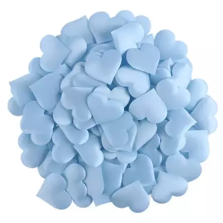 Baby Blue Fabric Heart Confetti Wedding Table Scatters - Online Party Supplies