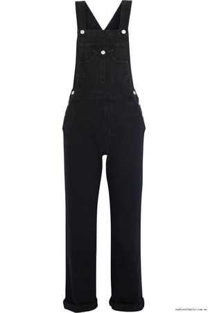 Ag Jeans Women's Ag Jeans Denim Blue Alexa Chung The Tennesse Overalls Midnight Jumpsuits Length Glittering