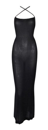 1998 Gucci by Tom Ford Sheer Black Slinky Plunging Gown Dress | My Haute Wardrobe
