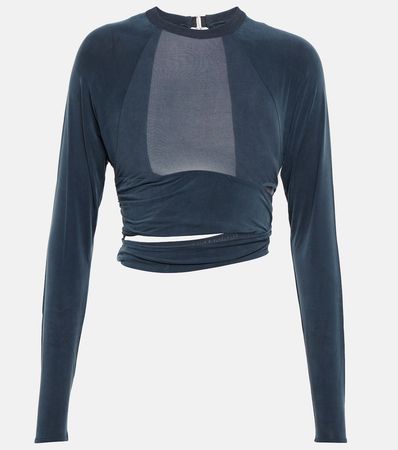 Le T Shirt Espelho Cutout Crop Top in Blue - Jacquemus | Mytheresa