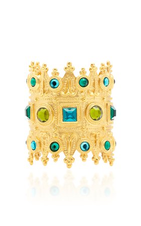 Gold-Plated Brass Crystal Cuff Bracelet by Ben-Amun | Moda Operandi