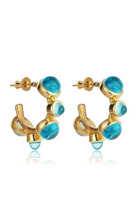 Celestial Aegean Islands 18k Yellow Gold Topaz Earrings By Evren Kayar | Moda Operandi