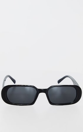 Black Roundframe Slim Sunglasses | PrettyLittleThing