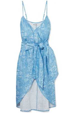 Reformation | Court asymmetric printed linen wrap dress | NET-A-PORTER.COM