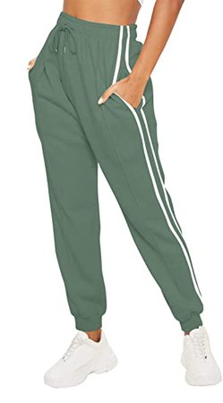 Amazon.com: ZESICA Women's Striped Drawstring Waist Jogger Pants Loose Athletic Workout Running Sweatpants with Pockets: Clothing