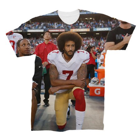 Colin Kaepernick Photo T-Shirt Kneeling for the National Anthem