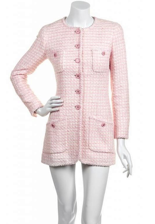 Chanel Pink and White Tweed Jacket