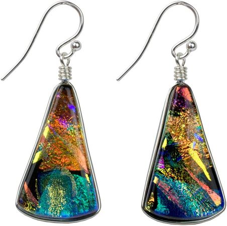 Amazon.com: Window Waterfalls Earrings Nickel Free Dichroic Glass Dangles RZ19 - Kaleidoscope : Clothing, Shoes & Jewelry