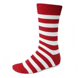 Men's Red and White Striped Socks | Shop at TieMart – TieMart, Inc.