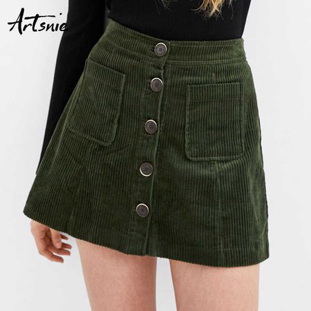 Button-down skirt