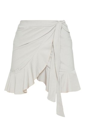 Stone Ruffle Hem Mini Skirt | Skirts | PrettyLittleThing
