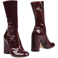wine red leather heel boots
