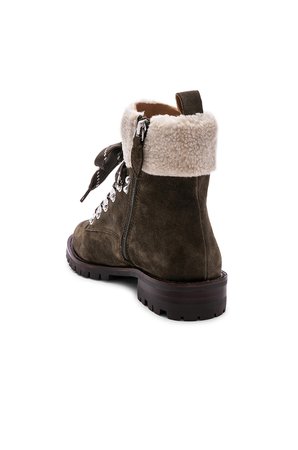 Rebecca Minkoff Jaylin Boot in Olive Suede & Natural Shearling | REVOLVE