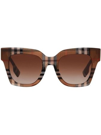 Burberry Check Pattern square-frame Sunglasses - Farfetch