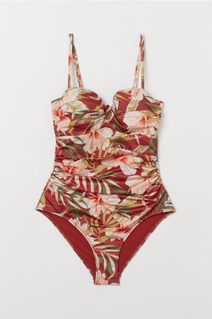 Shaping Swimsuit - Rust red/floral - Ladies | H&M US
