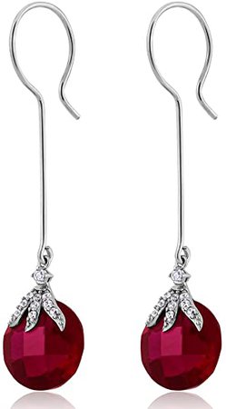 Gem Stone King 925 Sterling Silver Long Dangle Drop Earrings For Women