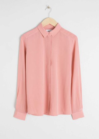 Silk Button Down Shirt - Pink - Shirts - & Other Stories US