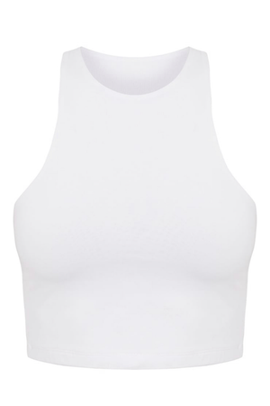 white crop vest top