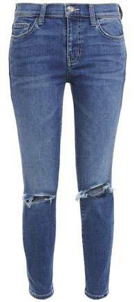The Stiletto Cropped Distressed Mid-rise Skinny Jeans