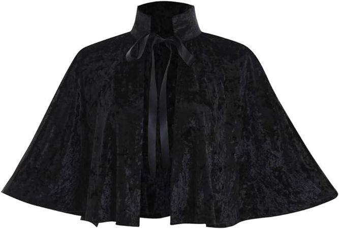 Amazon.com: COUCOU Age Velvet Collar Shawl Short Cloak Cape Women Dress Accessories,Black,One Size : Clothing, Shoes & Jewelry