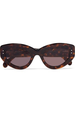 Alaïa | Eyelet-embellished cat-eye tortoiseshell acetate sunglasses | NET-A-PORTER.COM