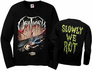 OBITUARY-Slowly We Rot- death metal band,T-shirt long sleeve-sizes:S to XXL | eBay