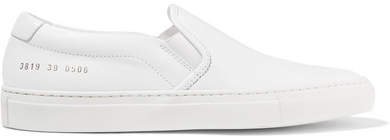 Leather Slip-on Sneakers - White